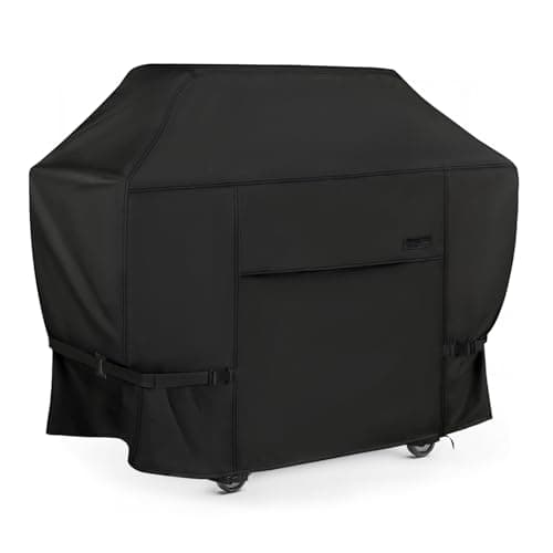 NettyPro Grill Cover Heavy Duty Waterproof 56 inch, Outdoor 2-3 Burners Gas BBQ Cover for Outside Weber, Char-Broil, Brinkmann, Nexgrill Barbecue, Black
