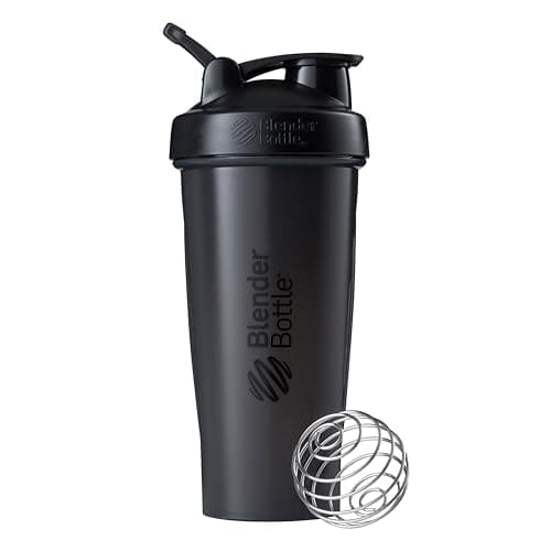 BlenderBottle Classic Shaker Bottle Perfect for Protein Shakes and Pre Workout, 28-Ounce, Black