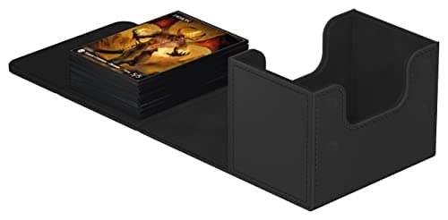Ultimate Guard Sidewinder 80+, Deck Box for 80 Double-Sleeved TCG Cards, Black, Magnetic Closure & Microfiber Inner Lining for Secure Storage