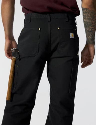 Carhartt Men's 106679 Loose Fit Firm Duck Double-Front Utility Work Pant, Black, 30W x 30L