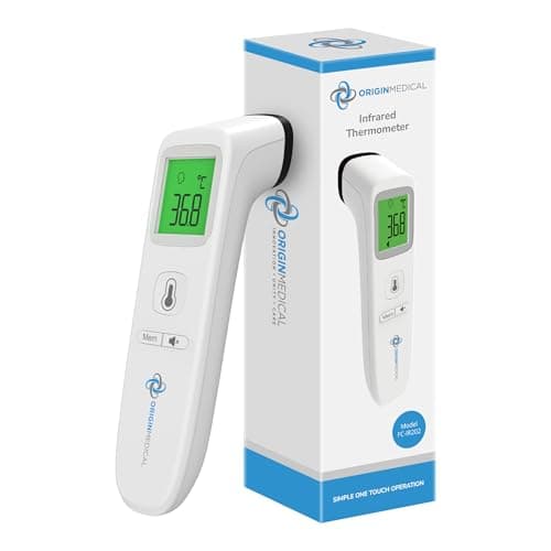 Digital Forehead Thermometer Non-Touch for Adults, Children, Baby, IR Sensors for Fast and Accurate Readings to Detect Fever and High Temperature, 3 Color LCD Screen, Records 35 Memory, Silent Mode