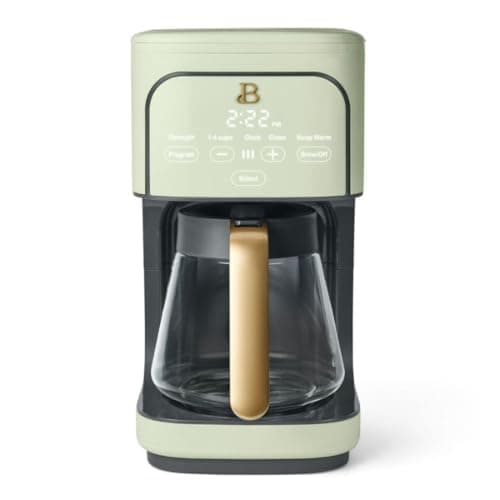 B - 12-Cup Programmable Coffee Maker with Touch Controls, Auto Brew Timer, Reusable Filter, Large Glass Carafe, Countertop Coffee Machine (Sage Green)