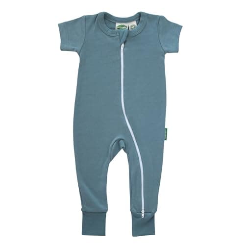 Parade Organic Essentials '2-Way' Zip Romper - Short Sleeve Ocean 0-3 Months