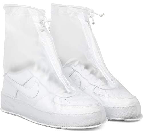 Rain Shoe Covers Waterproof Reusable Galoshes Overshoes (Clear, X-Large)