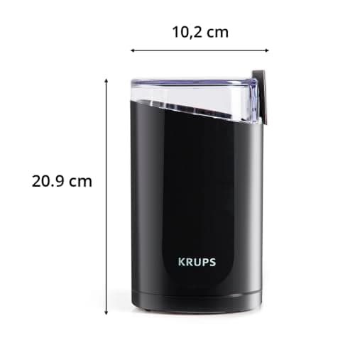 KRUPS Precision Electric Coffee Grinders, 3 oz Capacity, 200W Motor, Stainless Steel Blades for Uniform Grinding of Beans, Herb and Nuts, Coffee and Spice Grinder Electric, (Black)