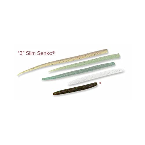 Yamamoto BAITS 3" Slim SENKO / 10 Pack/Smoke W/Black & Purple Flake