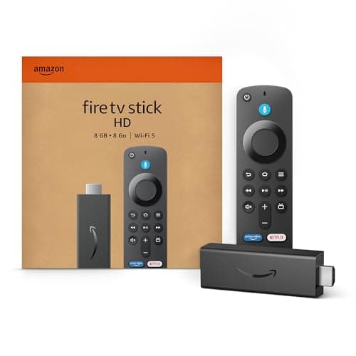 Amazon Fire TV Stick HD, free and live TV, Alexa Voice Remote, smart home controls, HD streaming