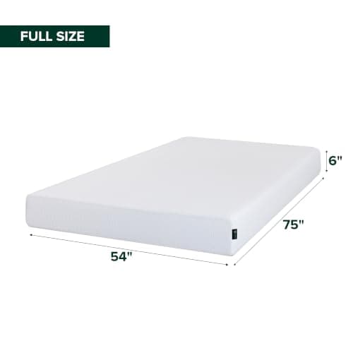 Zinus Full Mattress - 6 Inch Green Tea Cooling Gel Memory Foam Mattress, Pressure Relief, for Cool Sleep, CertiPUR-US Certified Foam, Mattress in a Box, 10-Year Warranty, Full Size