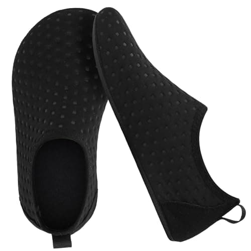 JOINFREE Girls Aqua Shoes Toddler Boys Water Shoes for Summer Beach Swimming Pool Breafoot Socks Dot Black 12.5-13 Little Kid