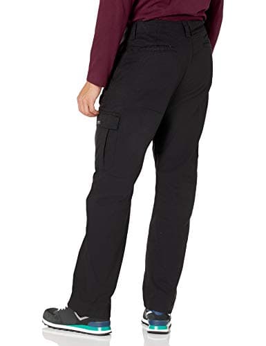 Wrangler Authentics Men's Relaxed Fit Stretch Cargo Pant, Black, 38W x 30L