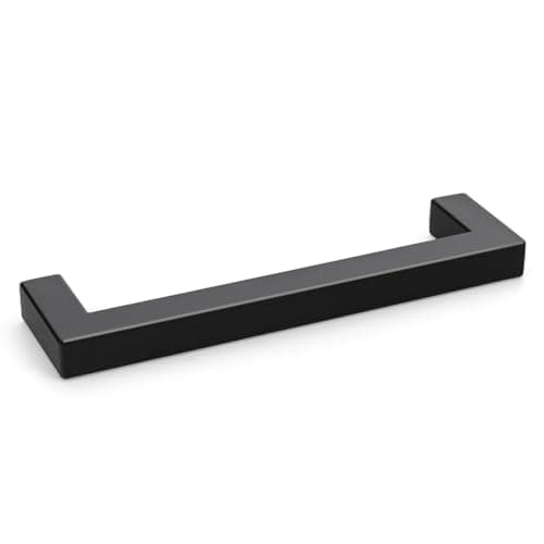 goldenwarm Black Cabinet Handle 5in 10Pack Stainless Steel Square Bar Drawer Handles for Kitchen Cupboard| Poignée Armoire Cuisine Noire 5po Acier Inoxydable Moderne Pour Cuisine Salle de Bain