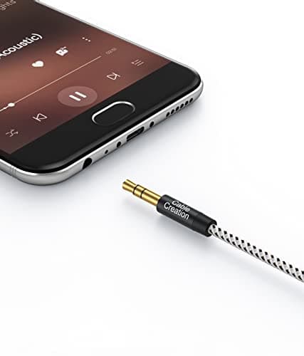 CableCreation Aux Cable (10FT/3M) 3.5 mm Audio Cable Male to Male, 1/8 Input Auxiliary Long Aux Cord for Car Extension Cable for Headphones, Car/Home Stereos, Speaker& More, Black