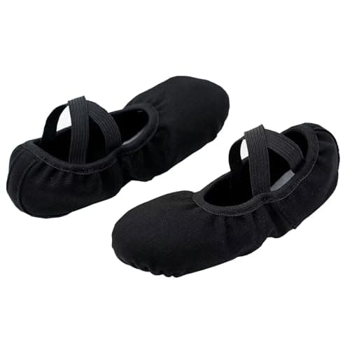 s.lemon Stretch Ballet Shoe,Girls Women Split Sole Elastic Dance Slippers Ballet Shoes LGM Black 42