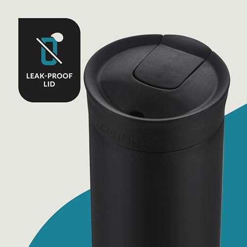 Contigo Huron 2.0 Stainless Steel Travel Mug with Leak-Proof SnapSeal Lid, Vacuum-Insulated Tumbler for Coffee and Tea, Licorice, 16 oz (473 mL)