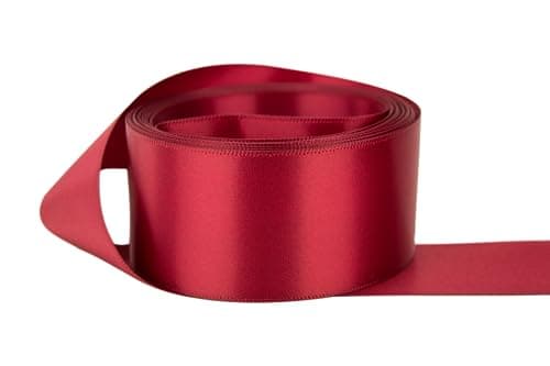 Ribbon Bazaar Double Faced Satin - Premium Gloss Finish - 100% Polyester Ribbon for Gift Wrapping, Crafts, Scrapbooking, Hair Bow, Decorating & More - 7/8" Brick Red 50yd Spool