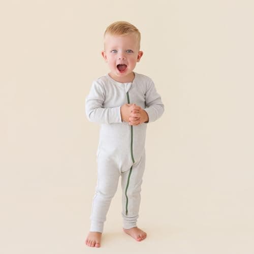Parade Organic Snuggle Soft Melange '2-Way' Zipper Romper Light Grey Melange 6-12M with mitts