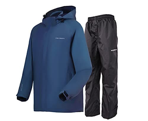 Acme Projects Men's Waterproof Rain Suit, Lightweight Breathable Jacket and Pants Set, 10,000mm Seam Sealed Rain Gear for Hiking, Fishing, Cycling