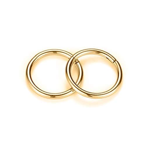 16g Nose Ring Hoop Earrings Gold Nose Hoops 16 Gauge Lip Rings Septum Hoop Seamless Septum Clicker 8mm Septum Ring Cartilage Earring Helix Earring Rook Earrings Nose Rings Surgical Steel