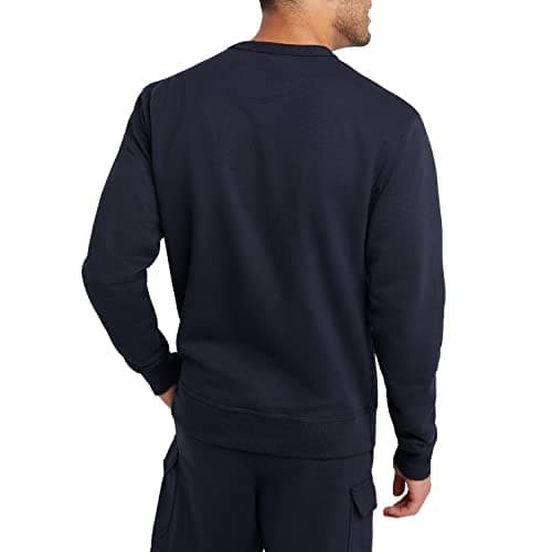 Champion Men's Crewneck Fleece Sweatshirt, Standard Fit, Midweight, C Logo, Available in Regular and Big & Tall, Deep Navy - C Logo, Large Tall