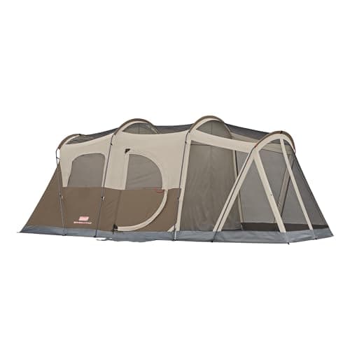 Coleman WeatherMaster 6-Person Camping Tent with Screened Porch, Weatherproof Tent with Screen Room, Rainfly & Carry Bag Included, Made Without PFAS Chemicals