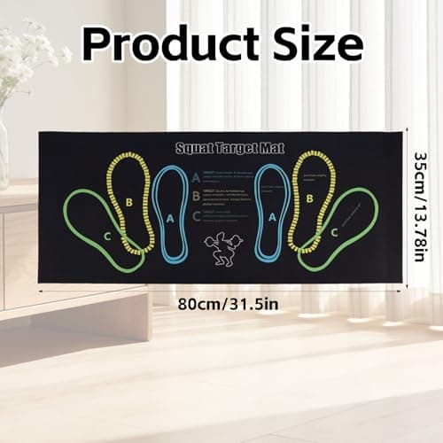 Squat Target Pad with Foot Position, 80x35cm/31.5x13.78in Non-Slip Squat Mat Home Gym & Fitness Accessories for Squats Leg Workouts Abdominal Training (Style 2)