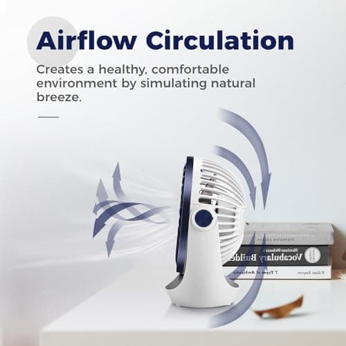 OCOOPA Small USB Desk Fan Table Fan 5'' with Strong Airflow & Quiet Operation, Portable Cooling Mini Fan 3 Speed, 360°Rotatable Head for Home Office Bedroom Desktop
