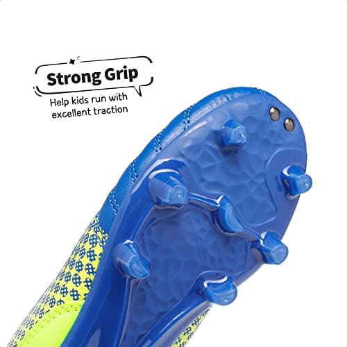 DREAM PAIRS Boys Girls Outdoor Soccer Cleats Kids Athletic Football Shoes,Size 13 Little Kid,Royal/Blue/Neon/Green,SUPERFLIGHT-1K