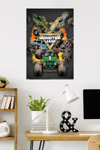 Monster Jam - Bust Out Debris Wall Poster, 34L" x 22.4W", Premium Unframed Version