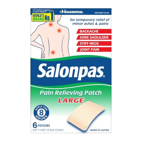 Salonpas Pain Relieving Patch, Large, 6 Count (Pack of 1)