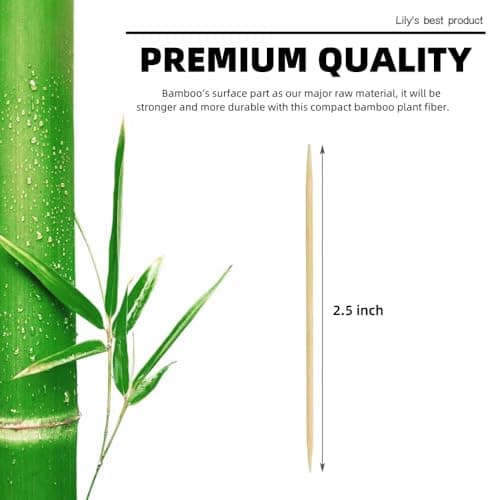 HOPELF 2400 Count Bamboo Toothpicks Skewers For Appetizer,Olive,Barbecue,Fruit,Cocktail,Teeth Cleaning,Double-Points Wooden Toothpick.