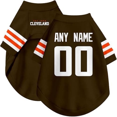 DALLASC Cleveland Dog Clothes Jersey Style Personalized Pet T Shirt with Custom Name Number for Small Medium Large Dogs