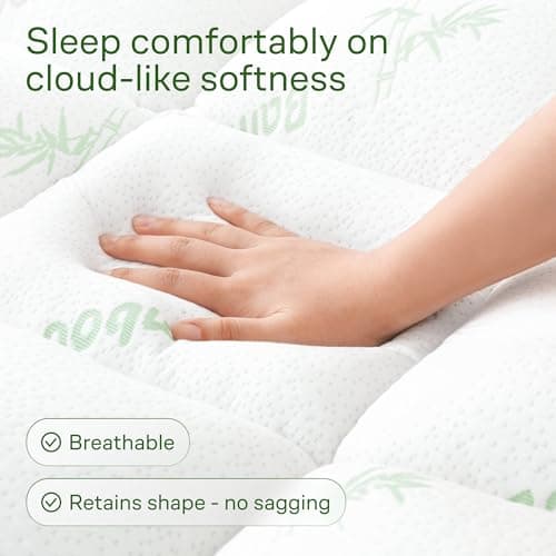 Niagara Sleep Solution Ultra Soft Full Size Mattress Topper - Rayon Derived from Bamboo Pillow Top Mattress Pad for Back Pain Relief - Naturally Cooling for Hot Sleepers, Green