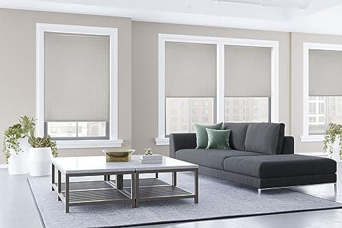Custom Cordless Cellular Shades, Light Filtering, 30W x 72H, Antique Linen Sizes 21 to 72 Wide