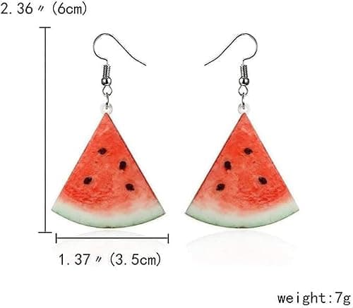 A Pair of Red Watermelons Fashion Creative Acrylic Fruit Earrings Trendy Realistic Food Dangle Earring Women Fun Coconut Watermelon Multicolor for Women Gift Jewelry,Clothing, Shoes and Jewelry