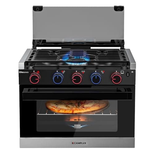 CAMPLUX RV Propane Oven Stove Combo 17-Inch with Flame Failure Protection