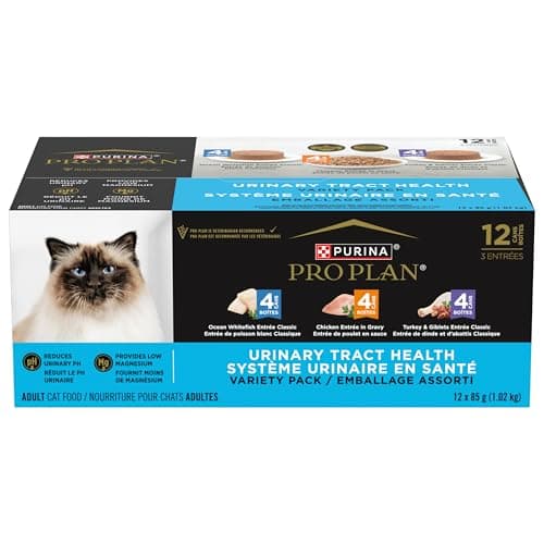 Pro Plan Wet Cat Food, Urinary Tract Health, Variety Pack 85g can (12 pack) (Packaging May Vary), Brown