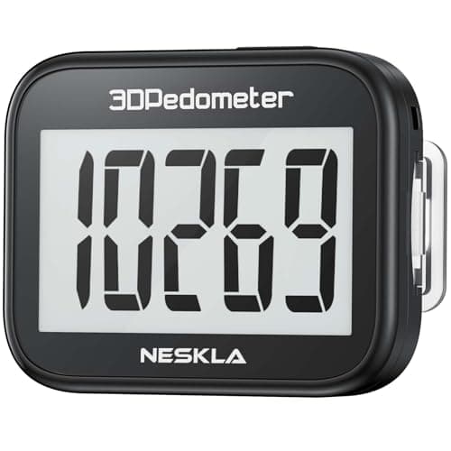3D Pedometer for Walking, Simple Step Counter with Large Digital Display, Step Tracker with Removable Clip Lanyard, Accurately Track Steps for Men Women Adults Seniors- Black
