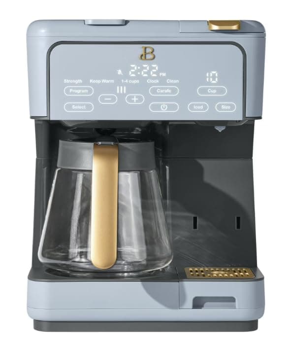 Beauti Multi Brew 12 Cup Programmable Drip & Single Serve Coffee Maker, Versatile Brewing (6oz, 8oz, 10oz, 12oz, 14oz), Pods or Ground, Over Ice option, Keep Warm mode (Cornflower Blue)