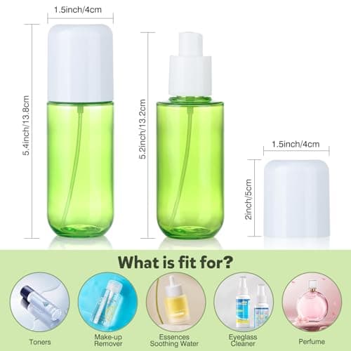 Bynccea Small Spray Bottle Travel Size 3.4oz/100ml Plastic Mini Bottle Set - Fine Mist Mini Empty Spray Bottles - Refillable Spray Bottles for Cleaning Solutions, Perfume, Liquid Cosmetics