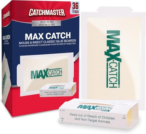 Catchmaster Max-Catch Mouse & Insect Glue Trap 36pk, Mouse Traps Indoor for Home, Sticky Pest Control Adhesive Tray for Catching Bugs, Bulk Classic Glue Boards