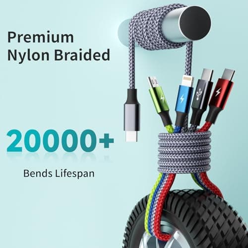 USB C Multi Charging Cable, 4 in 1 Charging Cords with Dual USB C Ports