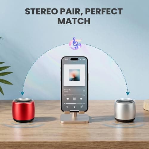 YXYKODM Best Mini Portable Bluetooth Speaker with HD Sound & Bass I Smallest Wireless Bluetooth Speakers for Phone/PC/Tablet I Photo Selfie Button Answer Phone Calls I Cute Tiny Speaker (Red)