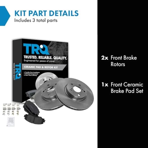 TRQ Front Brake Pad and Rotor Set Ceramic Rotors for Pontiac