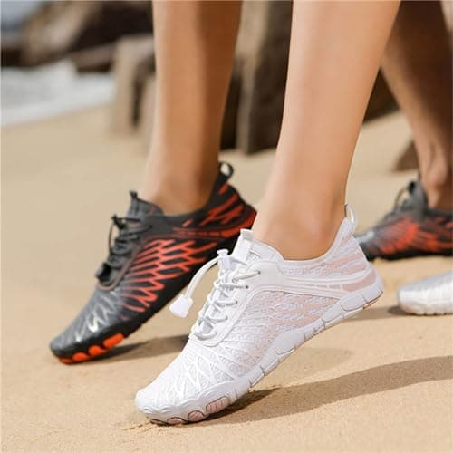 HF Cloud Stride Shoes Women Slip On Walking Sneakers Wide Toe Box Hike Barefoot Sneakers Healthy & Non-Slip HF Cloud Stride Barefoot Shoes Women Lightweight Hiking Footwear for Womens Mens A-White