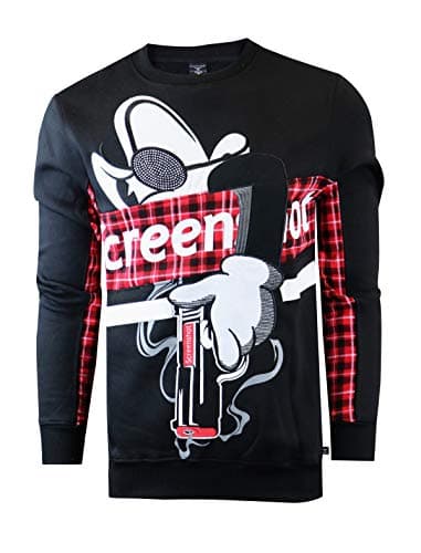 SCREENSHOT mens Crew Neck, F11908-black, Medium