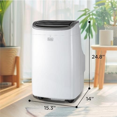 BLACK+DECKER 10,000 BTU Portable Air Conditioner up to 450 Sq.Ft. with Remote Control,White