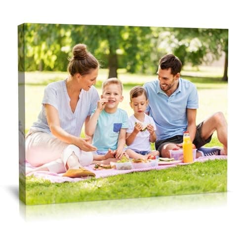 TreeDeal Custom Canvas Prints with Your Photos, Framed 10” x 8” Personalized Pictures Print, Customized Photo to Canvas Wall Art Ideal for Home Decor Gift Wrapping Pets Family Baby Wedding