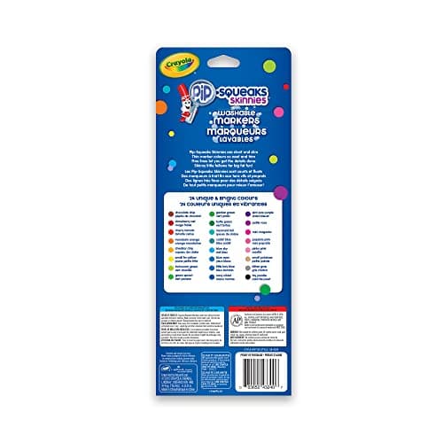 Crayola 58-4324 24 Pip-Squeaks Skinnies Fine Line Washable Markers, School and Craft Supplies, Gift for Boys and Girls, Kids, Ages 3,4, 5, 6 and Up, Holiday Toys, Stocking , Arts and Crafts, Gifting