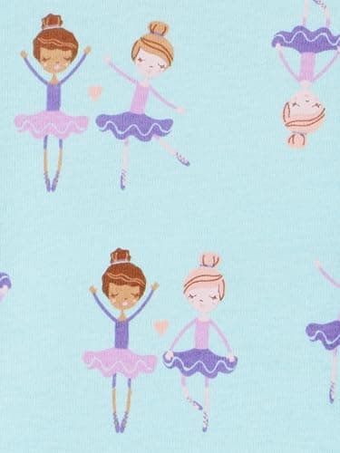Simple Joys by Carter's Baby Girls' 3-Pack Snug-Fit Footed Cotton Pajamas, Ballerina/Moon/Bee, 6-9 Months
