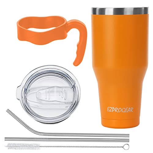 Ezprogear 40 oz Stainless Steel Water Tumbler, Dark Orange